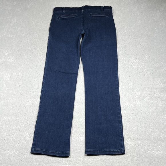 Betabrand Pants Womens Size Medium Blue Stretch Denim Pull On Straight Leg - Picture 8 of 11